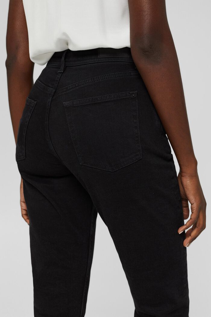 Cropped jeans van katoen-stretch, BLACK DARK WASHED, detail image number 2