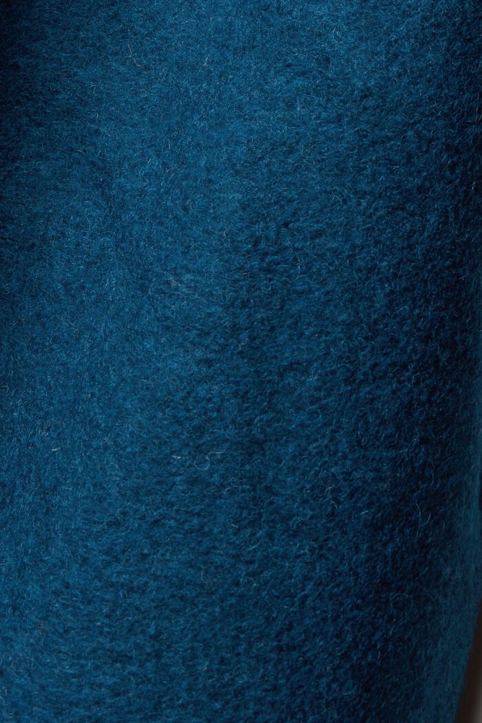 Mantel met wol, PETROL BLUE, detail image number 4
