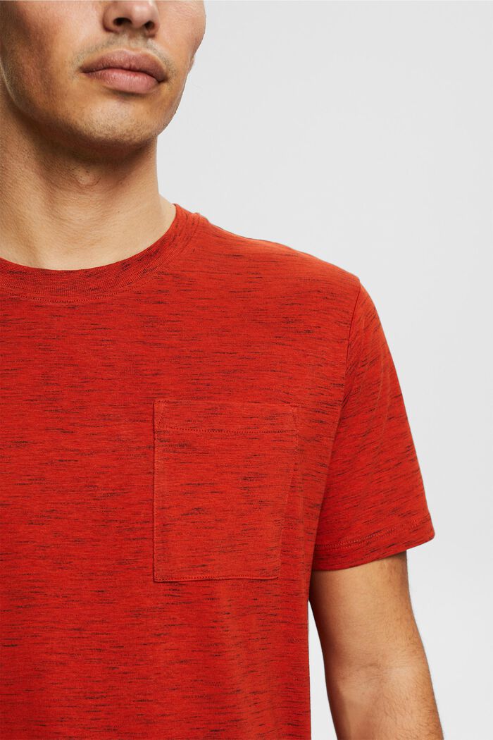 Jersey T-shirt van een katoenmix, RED ORANGE, detail image number 1