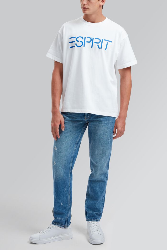 Uniseks T-shirt met logoprint, WHITE, detail image number 2