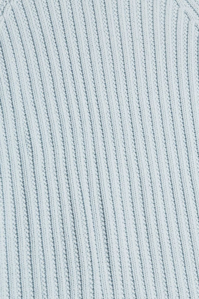 Ribgebreide trui, mix met biologisch katoen, PASTEL BLUE, detail image number 4