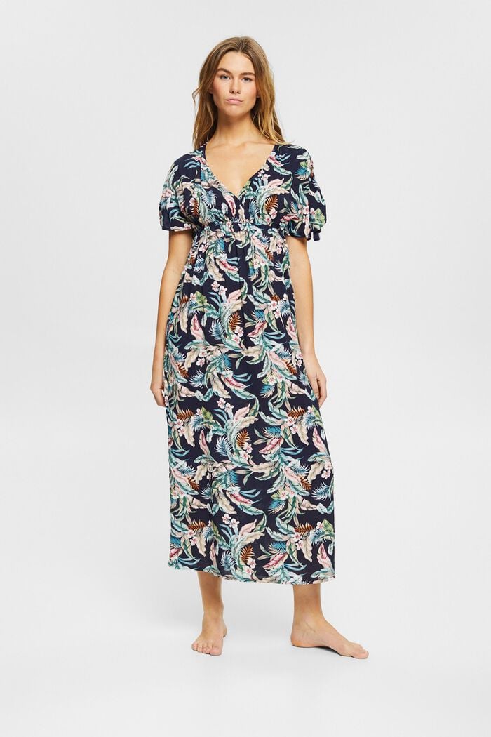 Maxi-jurk van LENZING™ ECOVERO™ met print, NAVY, detail image number 0
