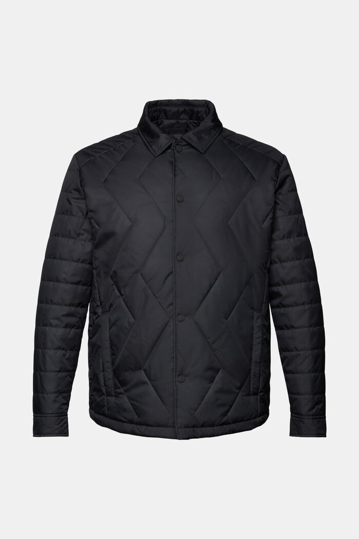 Gerecycled: gewatteerde lichte jas, BLACK, detail image number 5