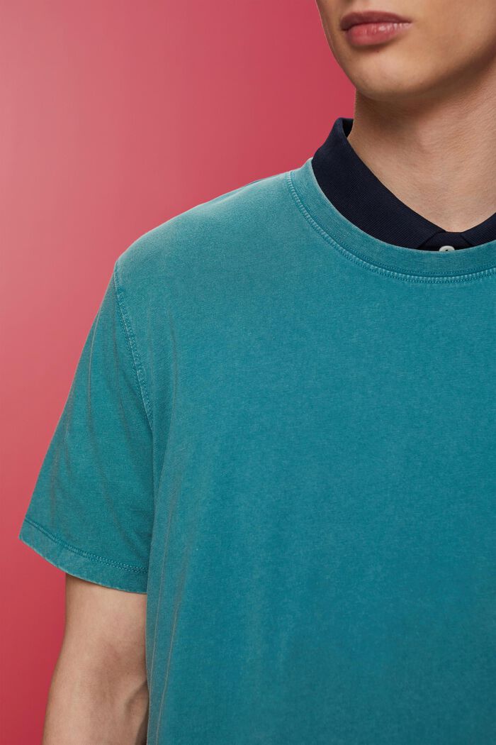 Garment-dyed jersey T-shirt, 100% katoen, TEAL BLUE, detail image number 2