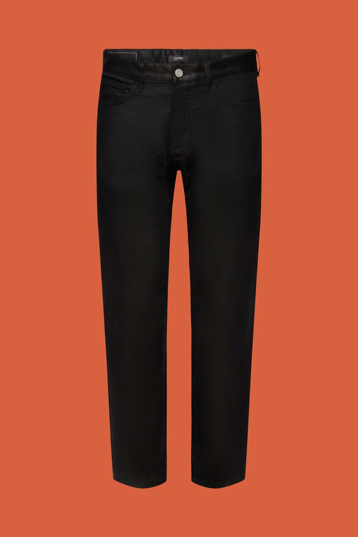 Straight fit jeans met coating, BLACK RINSE, detail image number 7