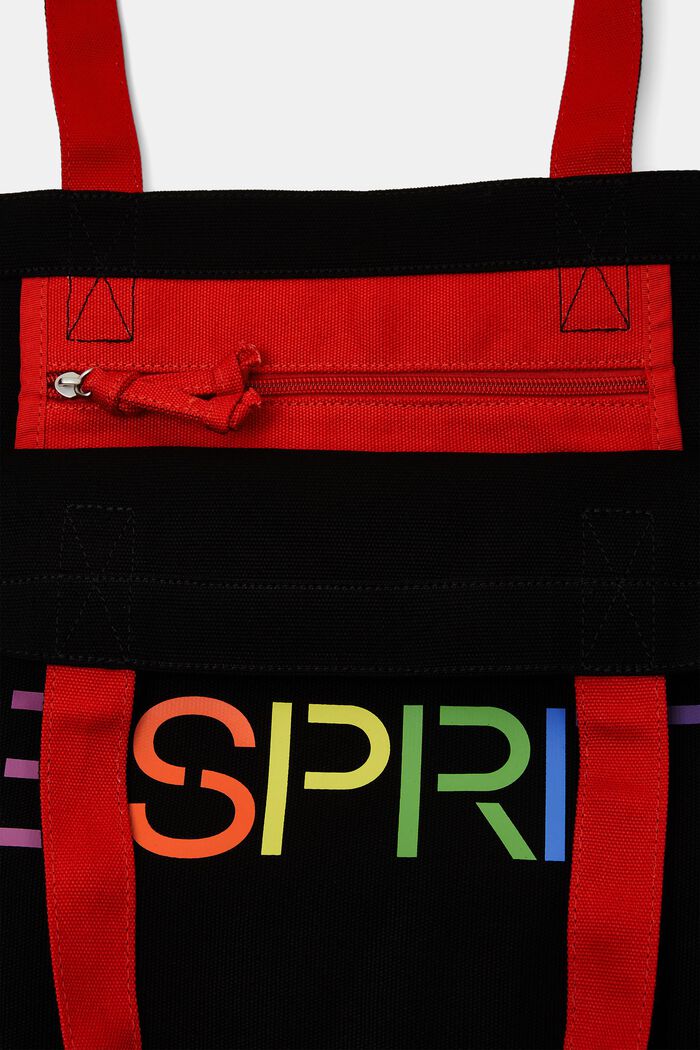 Canvas tote bag met logo, BLACK, detail image number 1