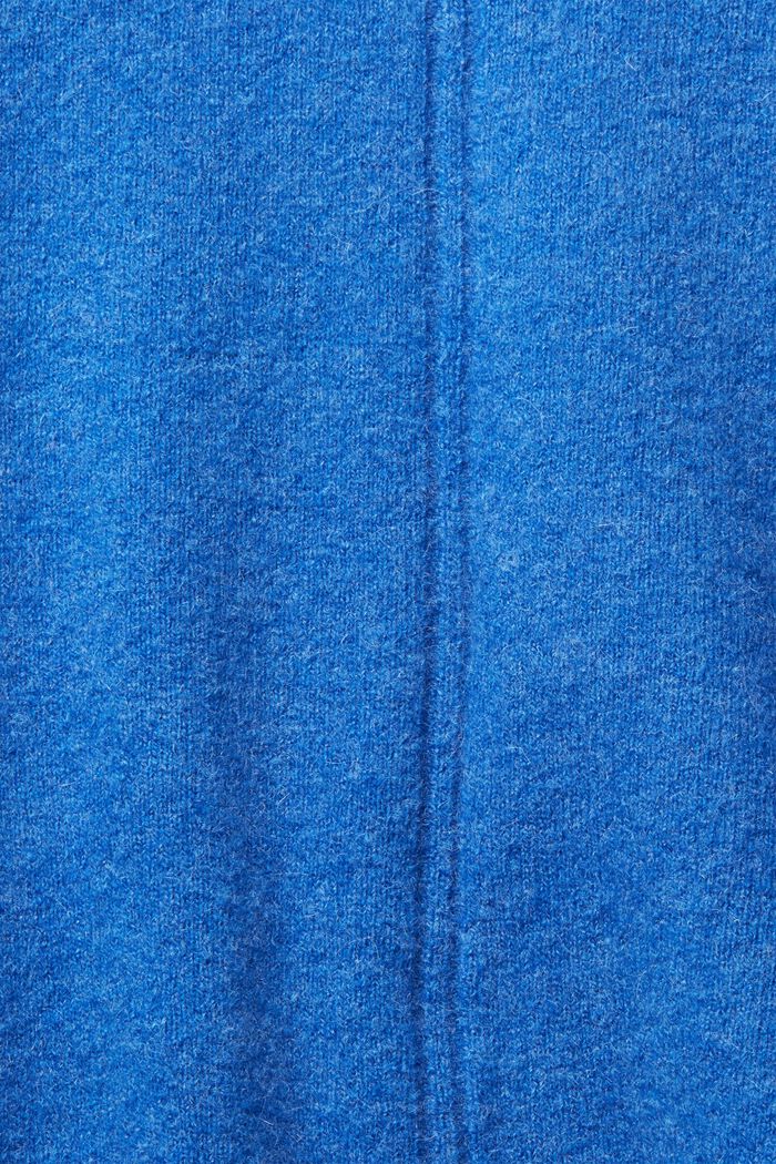 Met wol: heerlijk zachte trui met opstaande kraag, BRIGHT BLUE, detail image number 1