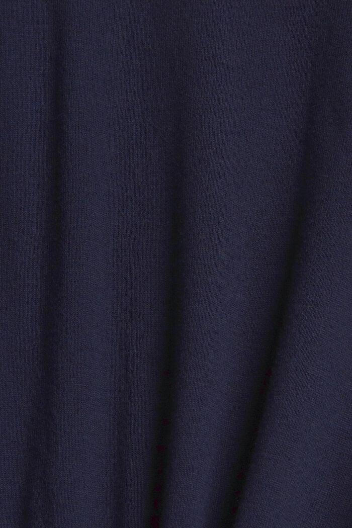 Met linnen: fijngebreide trui, NAVY, detail image number 4