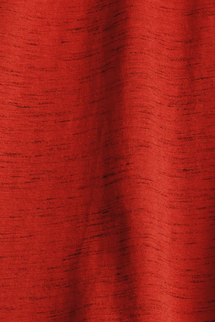 Jersey T-shirt van een katoenmix, RED ORANGE, detail image number 4