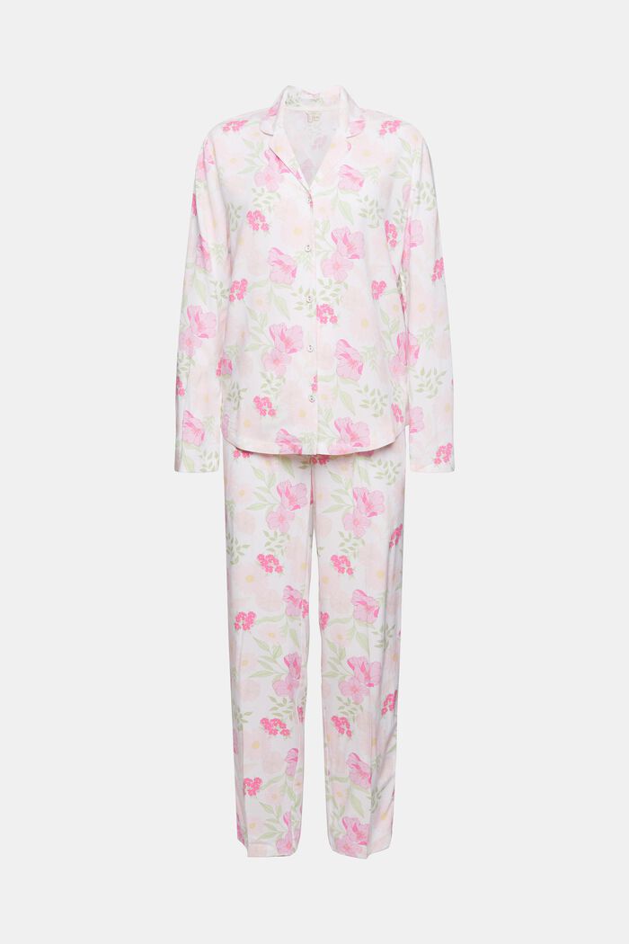 Pyjama met bloemenmotief, LENZING™ ECOVERO™, WHITE, detail image number 5