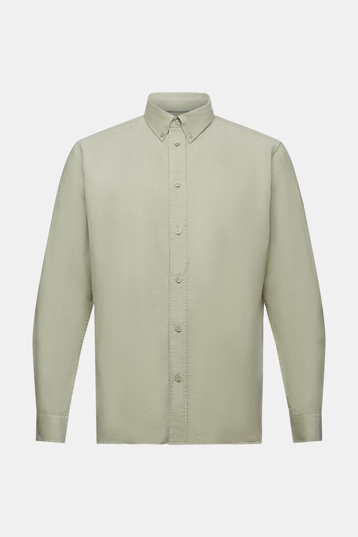 Overhemd van corduroy, 100% katoen, DUSTY GREEN, detail image number 6