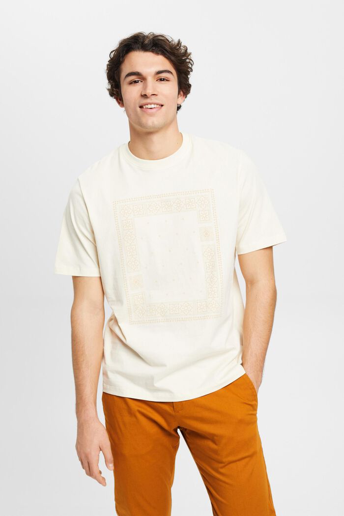Katoenen T-shirt met relaxed model en print op de voorkant, ICE, detail image number 0