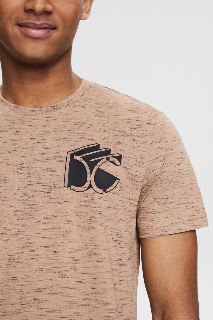 Gemêleerd jersey T-shirt met 3D-logoprint, SAND, detail image number 1