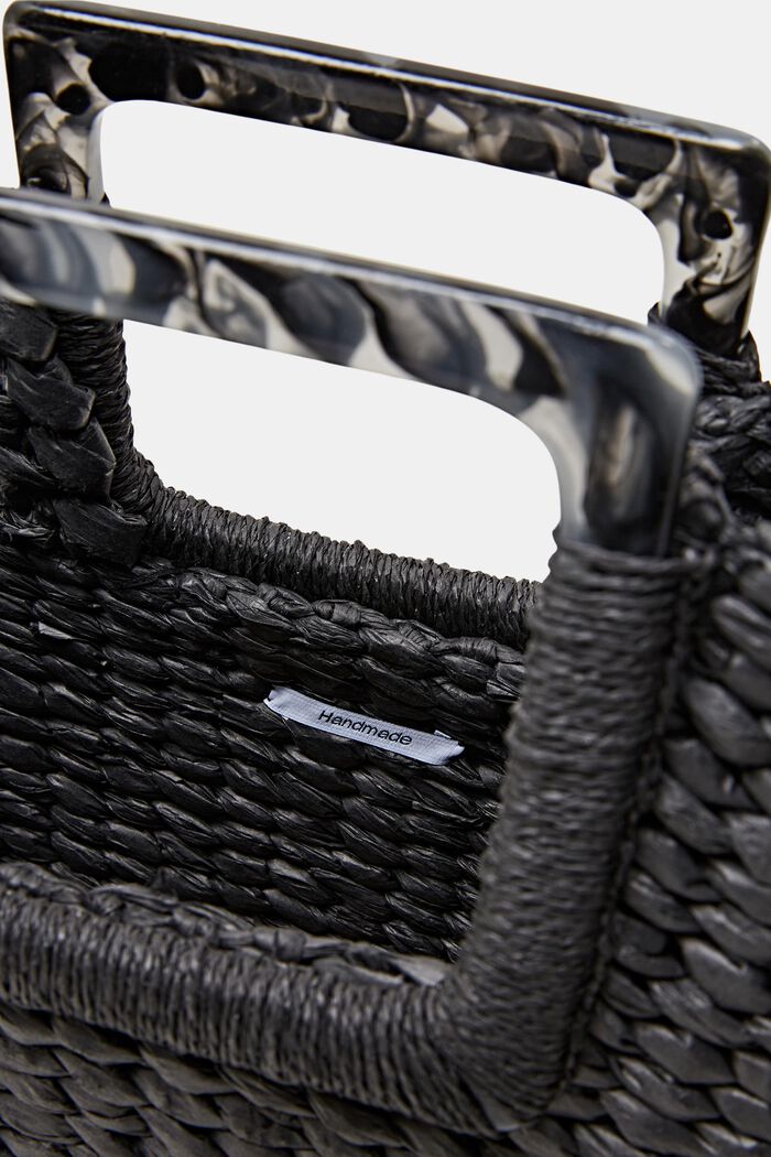 Geweven tote bag, BLACK, detail image number 3