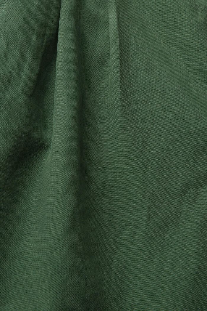 Met linnen: short met knoopsluiting, DARK GREEN, detail image number 5