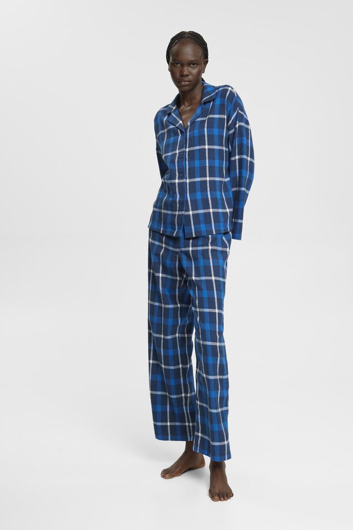 Geruite flanellen pyjama, INK, detail image number 0