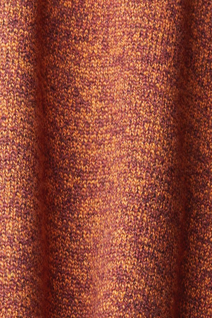 Tweekleurige gebreide trui met V-hals, GOLDEN ORANGE, detail image number 5