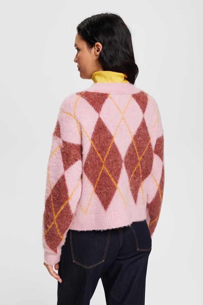 Argyle trui van een wolmix, LIGHT PINK, detail image number 3