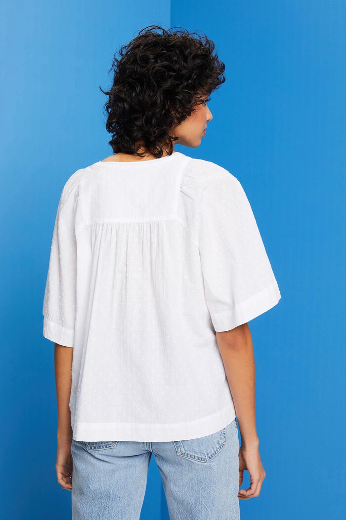 Katoenen blouse met borduursel, WHITE, detail image number 3