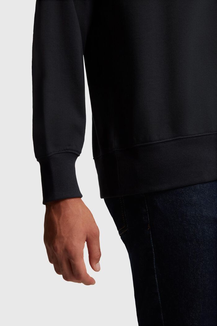 Sweatshirt met label en studs, BLACK, detail image number 3