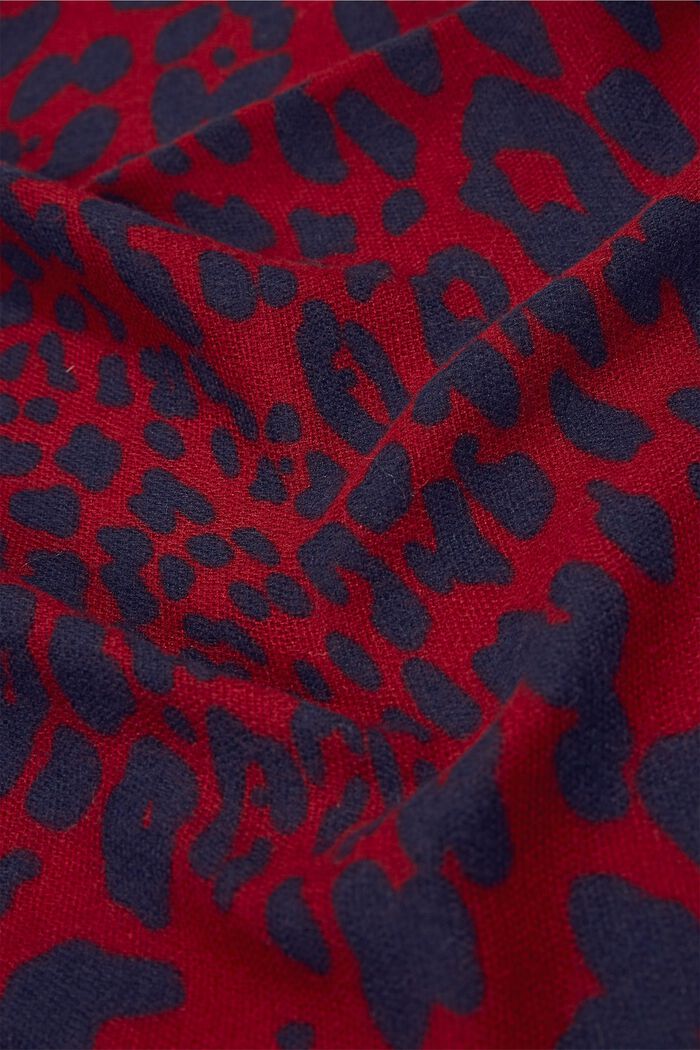 Gerecycled: sjaal met luipaardlook, DARK RED, detail image number 1