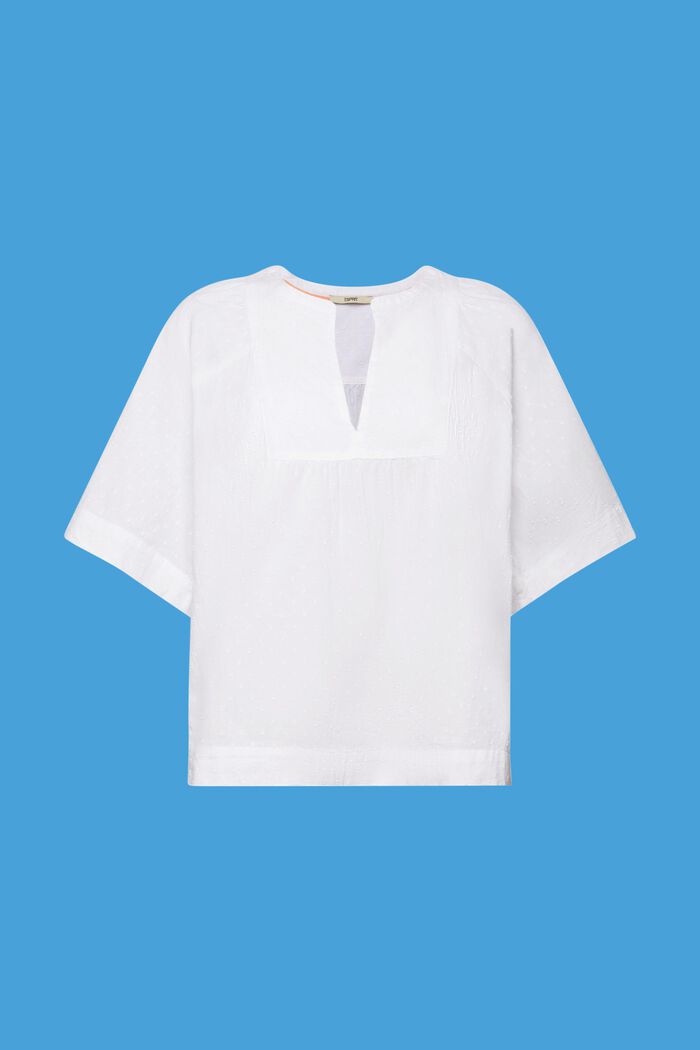Katoenen blouse met borduursel, WHITE, detail image number 6