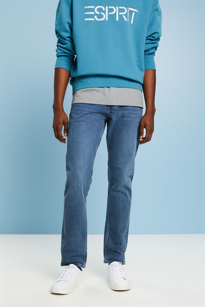 Slim fit jeans met middelhoge taille, BLUE MEDIUM WASHED, detail image number 0