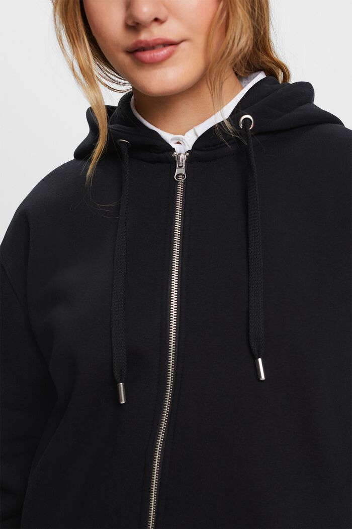 Gerecycled: oversized hoodie met rits, BLACK, detail image number 2