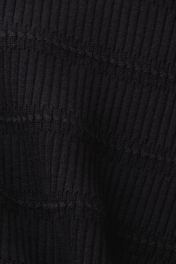 Gebreide trui met korte mouwen, BLACK, detail image number 4