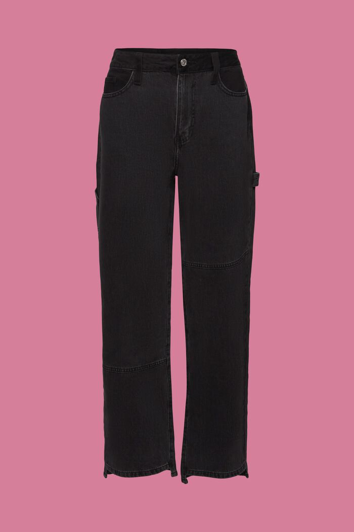 Jeans met wijde pijpen en een asymmetrische zoom, BLACK MEDIUM WASHED, detail image number 7