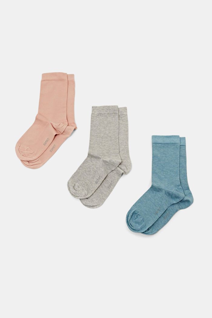 Set van 3 paar sokken, organic cotton, BLUE/GREY, detail image number 0