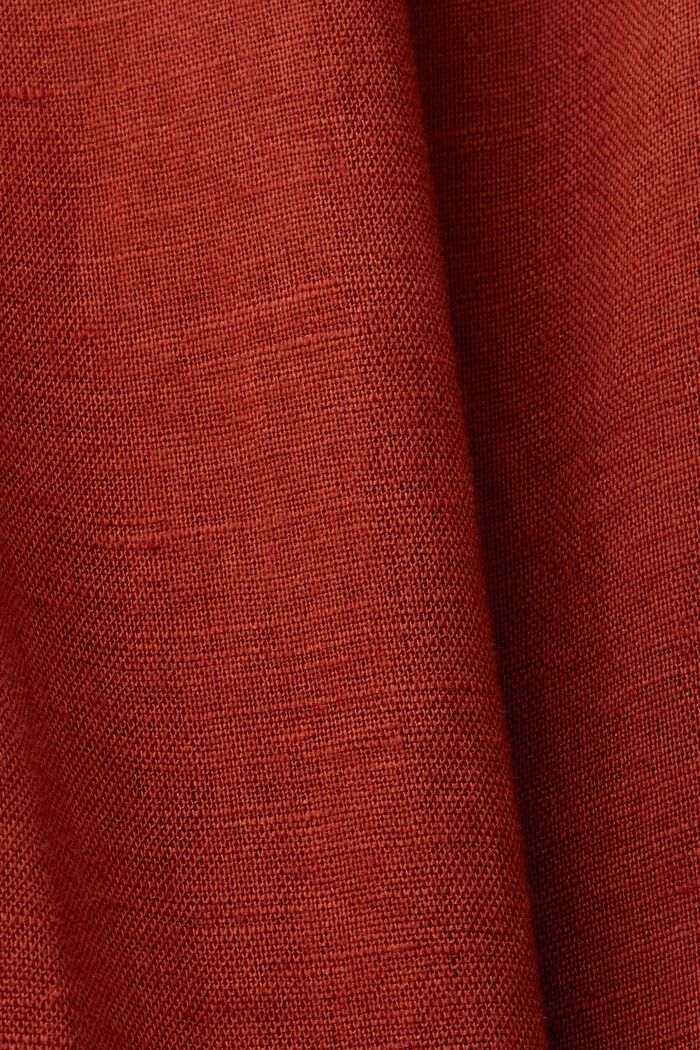 Mini-jurk, mix van katoen en linnen, TERRACOTTA, detail image number 5