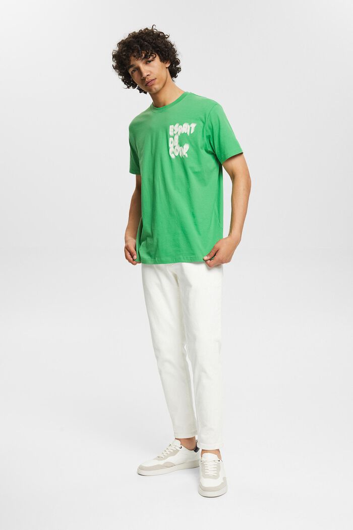 Jersey T-shirt met print, GREEN, detail image number 1