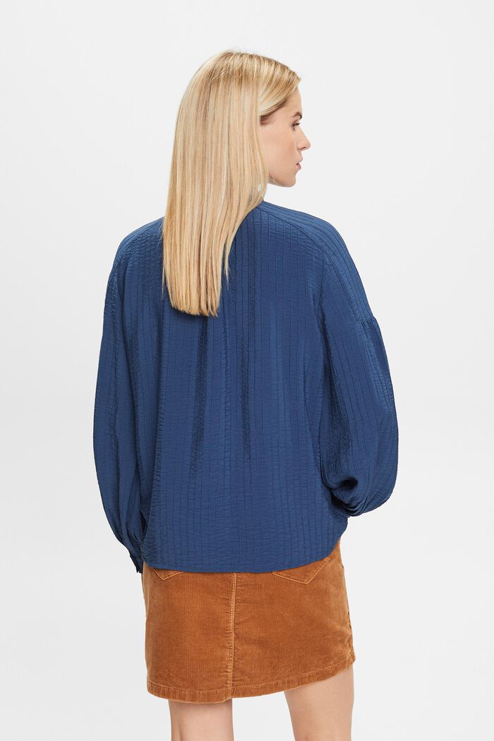 Gestructureerde blouse met lange mouwen, GREY BLUE, detail image number 5