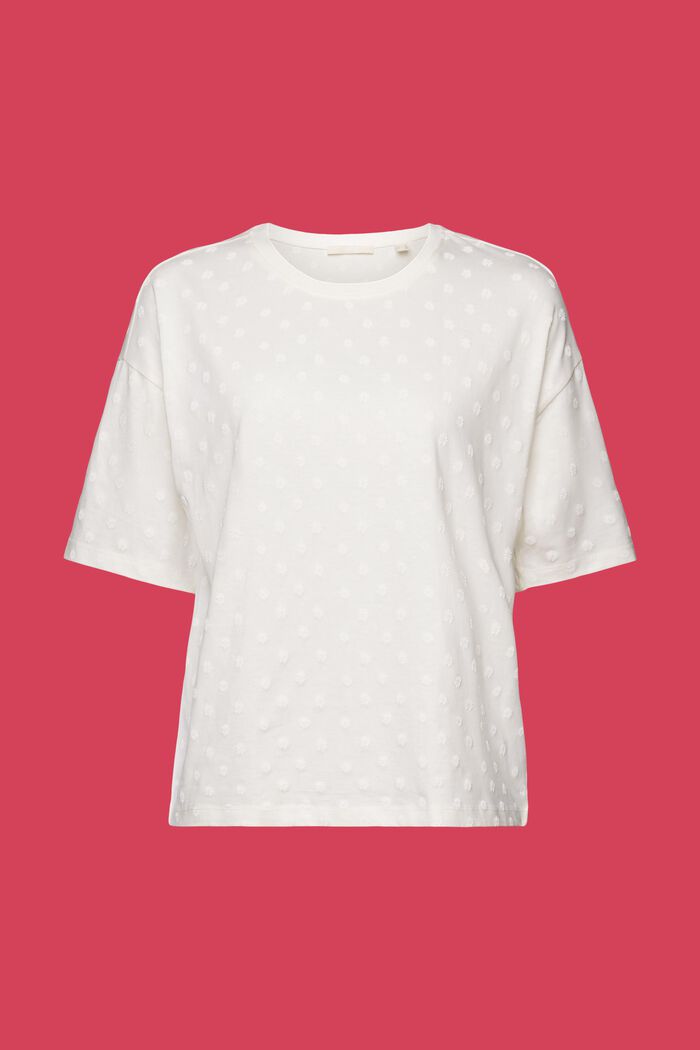 Ton-sur-ton T-shirt met print, 100% katoen, OFF WHITE, detail image number 6
