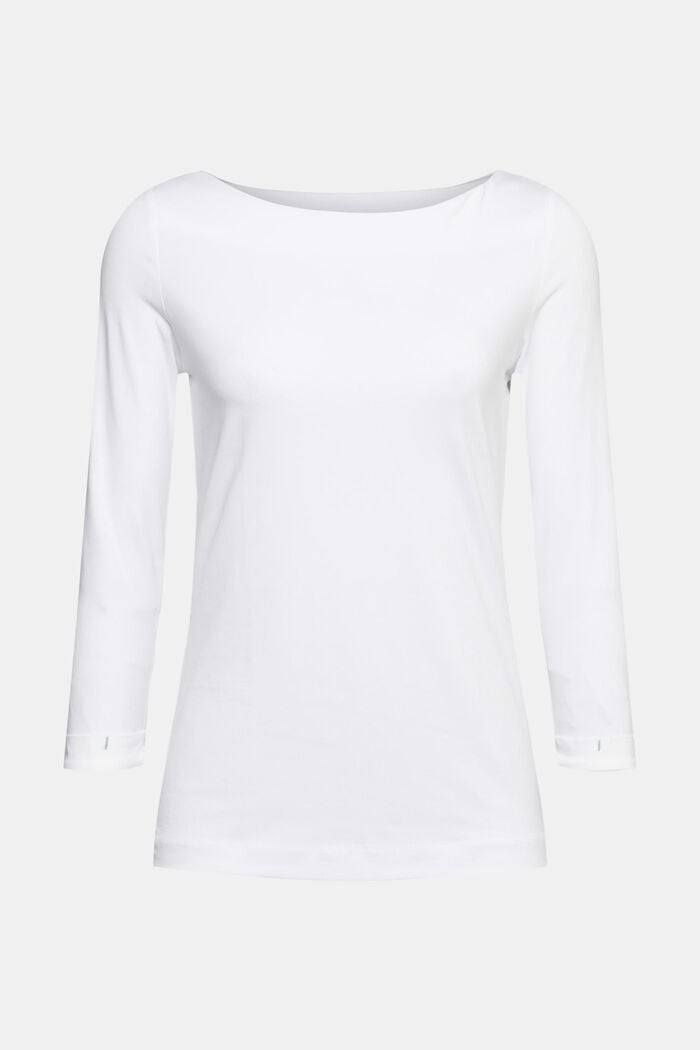 Shirt met 3/4-mouwen, WHITE, detail image number 7