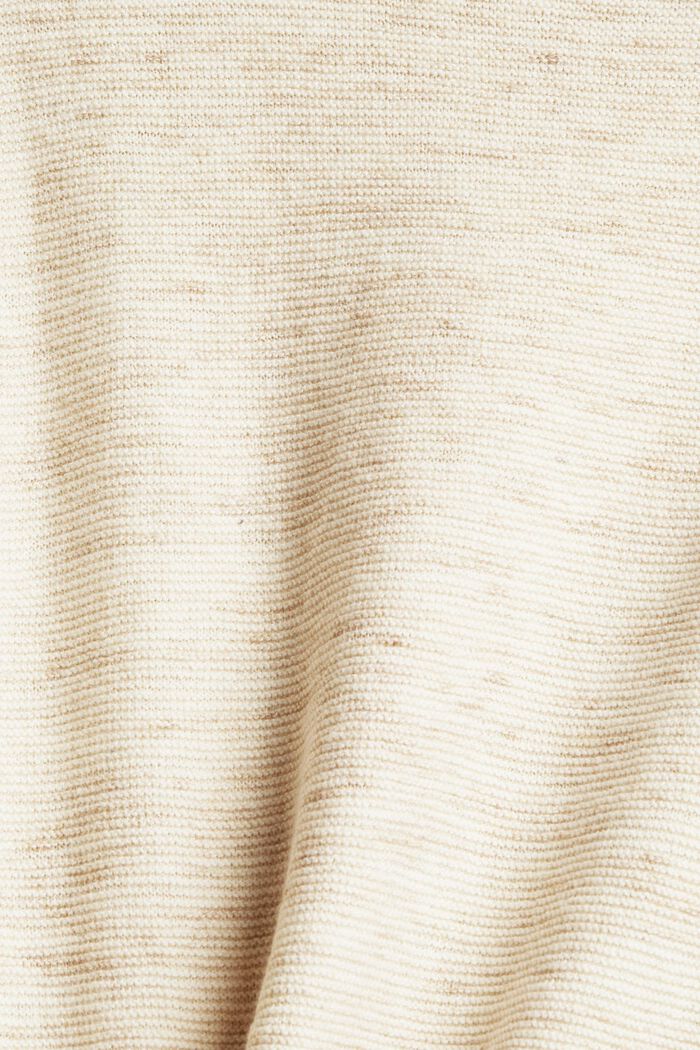 Met linnen: gemêleerde trui, CREAM BEIGE, detail image number 4