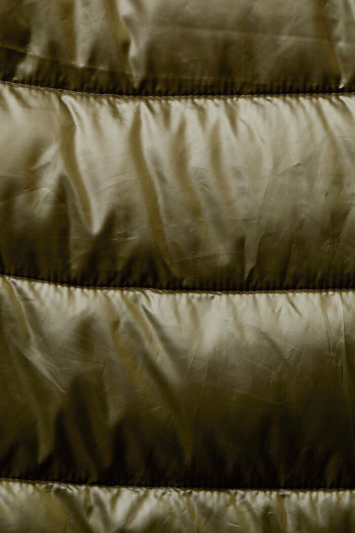 Gewatteerde mantel met afneembare capuchon met tunnelkoord, DARK KHAKI, detail image number 6