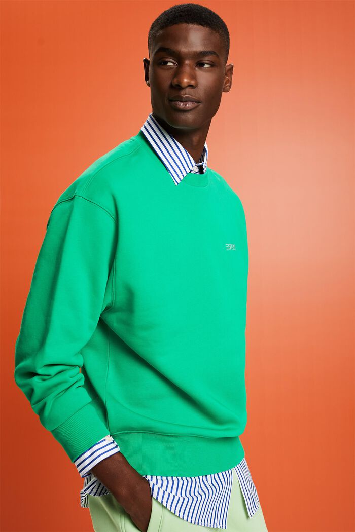 Uniseks fleece sweatshirt met logo, GREEN, detail image number 0