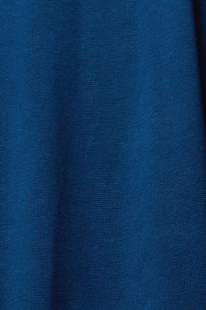 Gebreide jurk met col, PETROL BLUE, detail image number 1