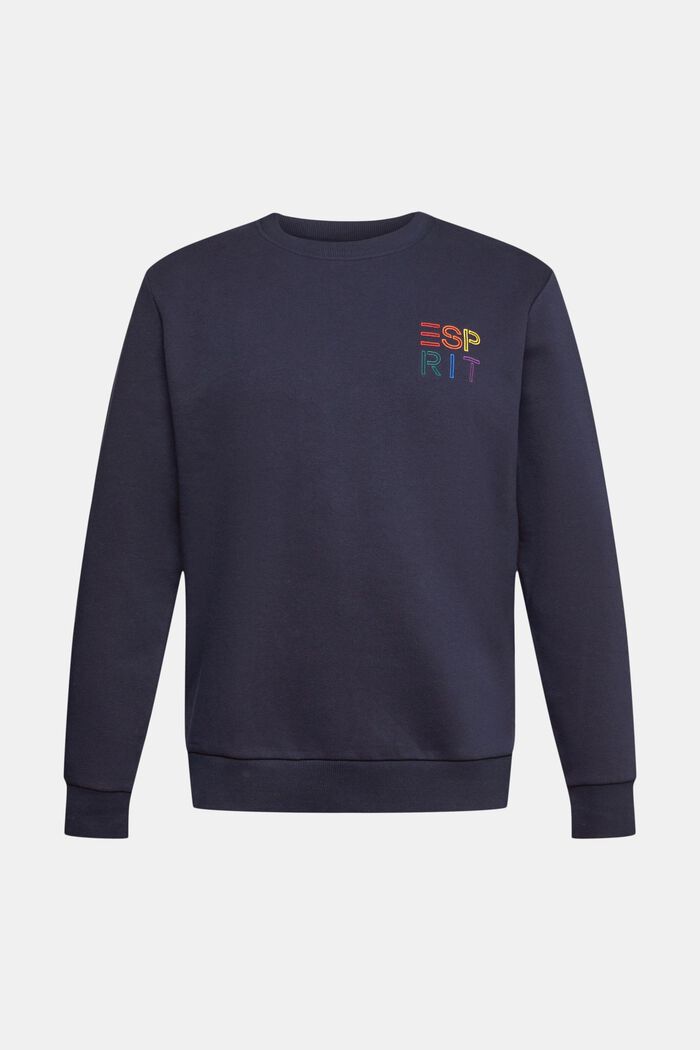 Sweatshirt met kleurrijk logoborduursel, NAVY, detail image number 5