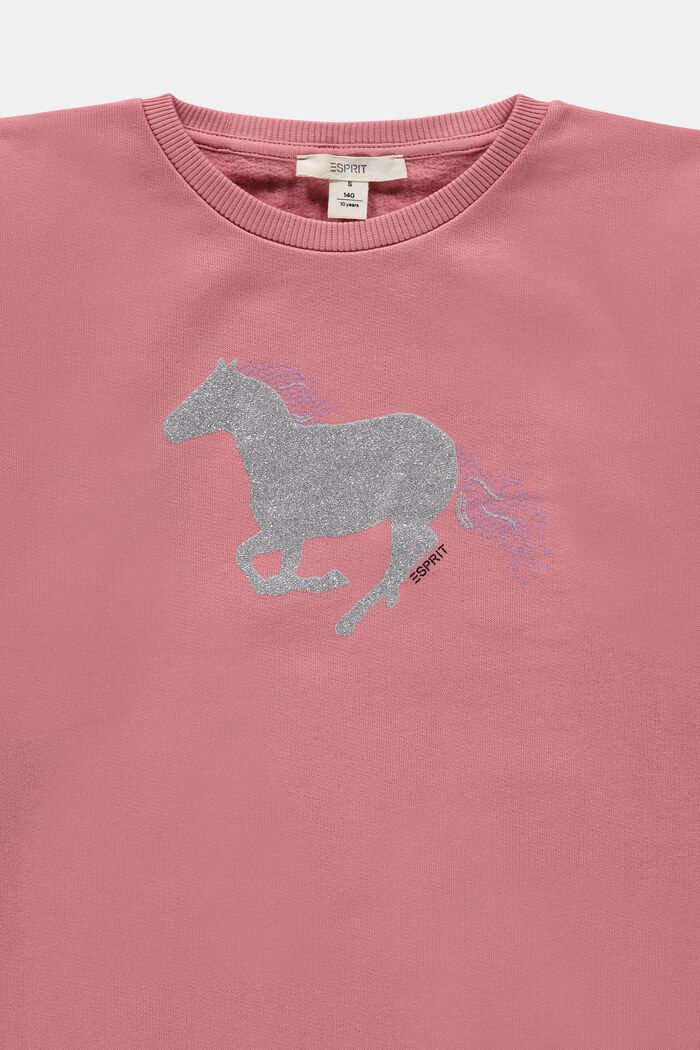 Sweatjurk met glinsterende paardenprint, CORAL, detail image number 2