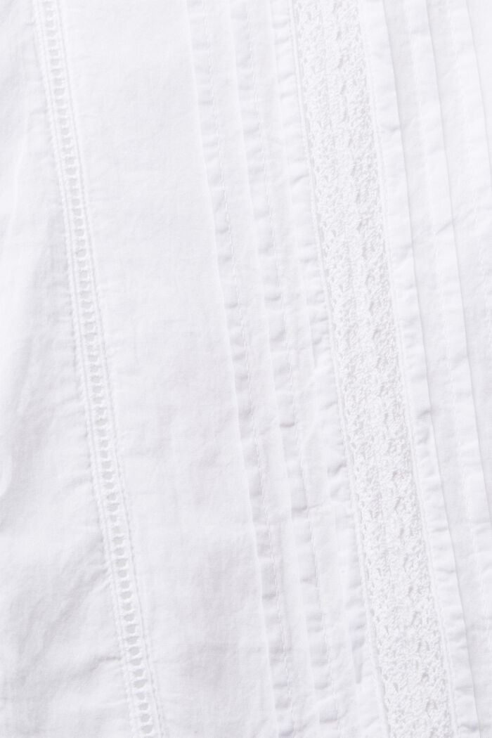 Jurk met opengewerkte kant en borduursels, WHITE, detail image number 4