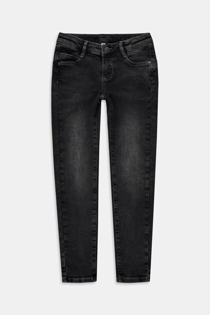Skinny fit jeans met verstelbare band, GREY MEDIUM WASHED, overview