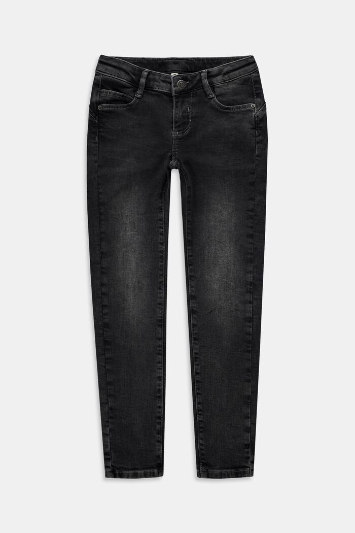 Skinny fit jeans met verstelbare band, GREY MEDIUM WASHED, detail image number 0