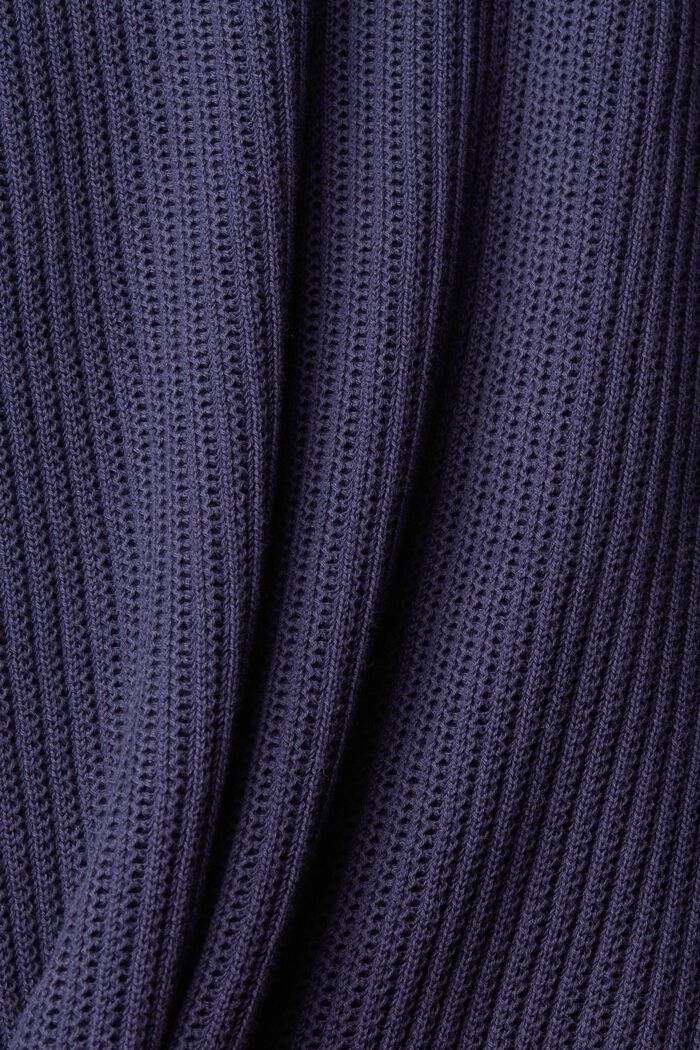 Gebreide trui met gesuggereerde kraag, DARK PURPLE, detail image number 5