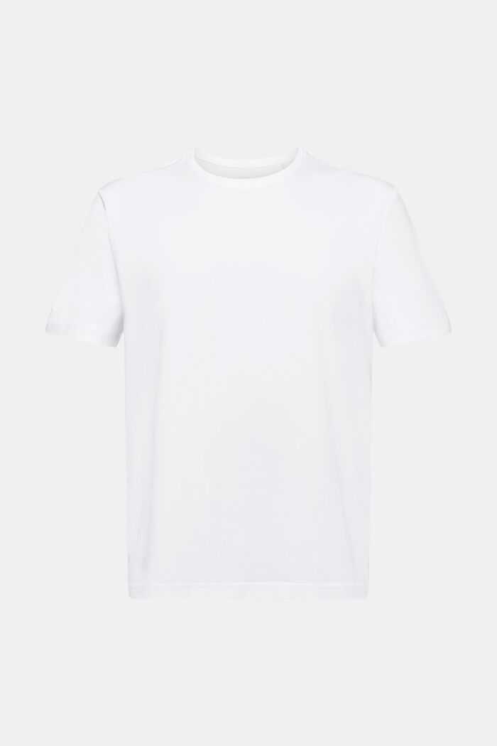 T-shirt van pima katoen-jersey met ronde hals, WHITE, detail image number 6