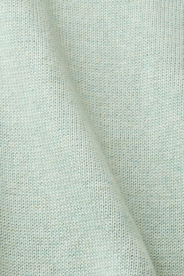 Gebreide trui van duurzaam katoen, LIGHT AQUA GREEN, detail image number 6