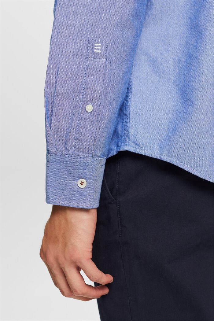 Buttondown-overhemd van katoen-popeline, BRIGHT BLUE, detail image number 2