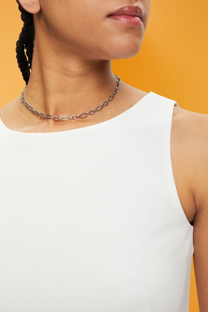Cropped mouwloze blouse, OFF WHITE, detail image number 2